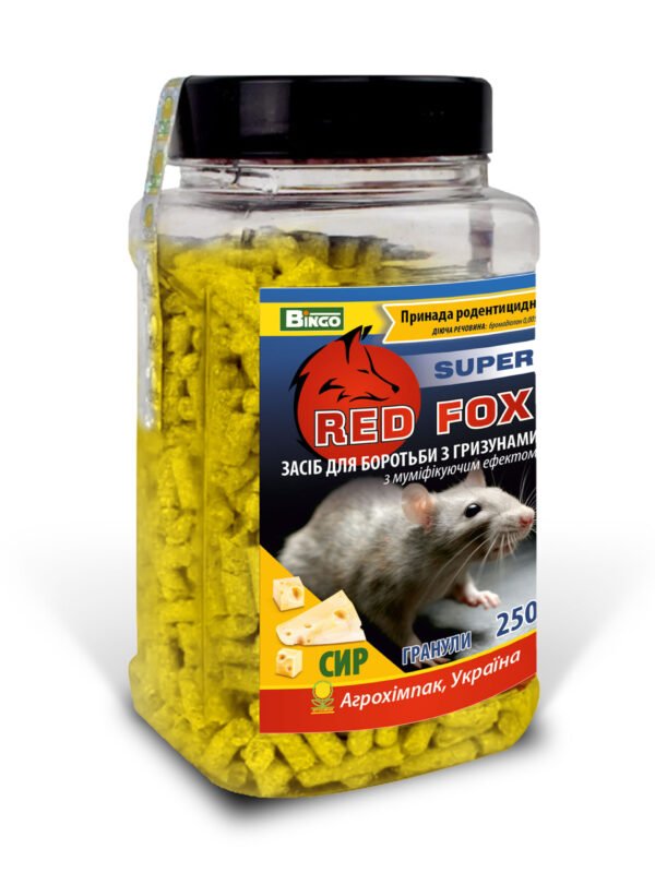 Гранульована принада від мишей “Red Fox супер” з ароматом сиру 250г